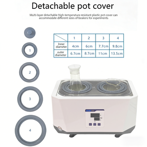 เครื่องทำความร้อนในห้องปฏิบัติการทางการแพทย์ IKEME อุปกรณ์ทำความร้อนแบบดิจิตอล ควบคุมอุณหภูมิได้  ถังน้ำร้อนขนาดเล็ก 2 ช่อง ป้องกันการไหม้แห้ง - Product Image 6