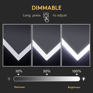 Espejo de tocador Rectangular con Interruptor táctil con luz, espejo de pared de baño sin marco, espejo inteligente desempañador con retroiluminación LED personalizado - Product Image 5