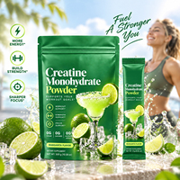 WELLBODY Poudre de créatine monohydrate saveur Margarita, augmente la force, booste la puissance, l'endurance, la concentration, 0 sucre, 0 alcool, 300g