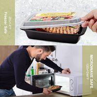 Préparation de repas Récipients alimentaires réutilisables au micro-ondes de 24 oz avec couvercles pour la préparation des aliments, boîtes à lunch jetables, boîtes alimentaires en plastique
