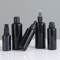 Vente flash - Bouteille en verre ronde noire naturelle avec protection UV, 30 ml, 50 ml, 60 ml, 100 ml, avec bouchon sécurité enfant