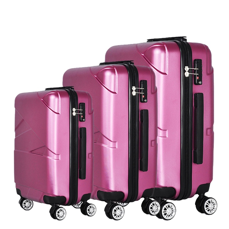 BTM Set of 3 Light Weight Hardshell 4 wheel Travel Trolley Suitcase