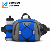 Sac banane multifonctionnel sportif et imperméable en polyester avec fermeture éclair, porte-bouteille et design portable pour la randonnée en montagne