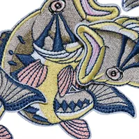 Patchs thermocollants personnalisés avec logo de dessin animé pour veste et manteau, motif poisson Koi