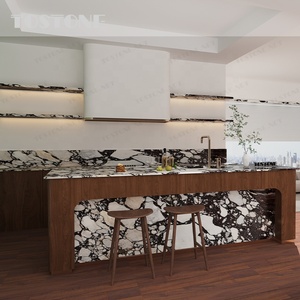 Piano Cucina in Marmo Viola Tostone Turco, Design per Isola Cucina di Grandi Dimensioni, Stile Villa Francese, Pietra Naturale - Product Image 1