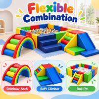 Équipement de jeu modulaire coloré commercial pour aire de jeux intérieure, avec piscine à balles et toboggan d'escalade, idéal pour la location lors d'événements intérieurs et extérieurs