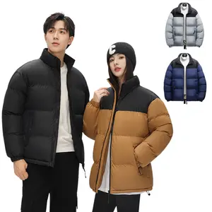 Benutzer definiertes Logo Outdoor Leichte warme Enten feder Männer Nylon Kapuze Winter Bubble Puff Daunen mantel Puffer Jacken mit Kapuze