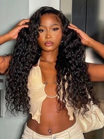 Perruques Lace Front Ondulées Sans Colle Cheveux Humains Densité 250% Perruque 100% Cheveux Humains Dentelle HD Transparente Pré-Pluckée pour Femmes Noires