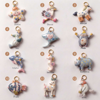PVD 18K verguld roestvrijstalen emaille cartoon dieren paard neushoorn vis bedel DIY hanger accessoires