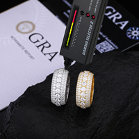 Bague Bande Diamant Couverte de Moissanite VVS Pavée en Argent Sterling 925, Style Hip Hop, Cadeau de Mariage et de Fiançailles pour Homme