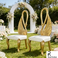 Chaises de mariage de luxe au style unique, finition dorée, pour la mariée et le marié, utilisées lors d'événements