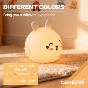 Mignon Souriant <span class=keywords><strong>Lapin</strong></span> Induction Lampes Capteur Contrô<span class=keywords><strong>le</strong></span> Rechargeable Dimmable Design Moderne En Caoutchouc Veilleuse Cadeau - Product Image 4