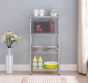 Estantería de alambre cromado de 4 niveles de alta resistencia aprobada por NSF, soporte y estante de almacenamiento de metal - Product Image 3