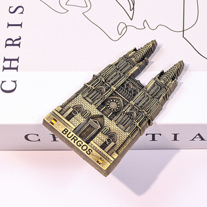 Aimant de réfrigérateur en alliage de zinc Cathedrale de Burgos, souvenir de voyage rétro en métal, décoration d'intérieur, cadeau de collection - Product Image 4