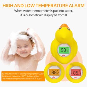 디지털 방수 노란색 아기 목욕 온도계, 섭씨/화씨 표시, 즉시 읽기 LCD, 배터리 구동, 플라스틱 재질, 신생아용 - Product Image 5