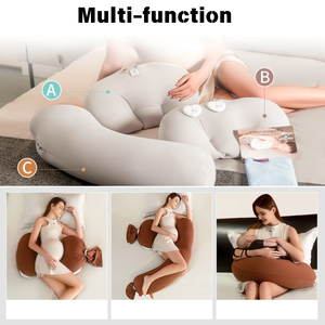 Oreiller de maternité intégral en forme de U <span class=keywords><strong>avec</strong></span> housse amovible pour la grossesse, confortable pour les mamans enceintes, OEM pour le sommeil - Product Image 4