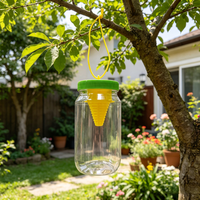 Draagbare fruitvliegenvangerfles voor gazon, patio, tuin, kippenhok en campingzones. Herbruikbare vanger. Klaar voor verzending.