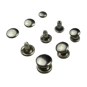 New Arrival Cheap Convex Flower 8mm Silver-White Bronze Flat Round Mushroom Nail Double Cap Rivet