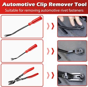 Kit de 7 outils de démontage de garnitures de voiture avec outil de levier et pinces à clips pour le démontage sûr des panneaux intérieurs de voiture, du tableau de bord - Product Image 2