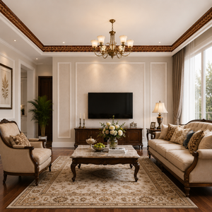 Moulures décoratives <span class=keywords><strong>de</strong></span> <span class=keywords><strong>plafond</strong></span> <span class=keywords><strong>en</strong></span> <span class=keywords><strong>polystyrène</strong></span> PS <span class=keywords><strong>de</strong></span> style europé<span class=keywords><strong>en</strong></span> <span class=keywords><strong>de</strong></span> luxe Banruo, moulures <span class=keywords><strong>de</strong></span> corniche imperméables pour la décoration intérieure - Product Image 4