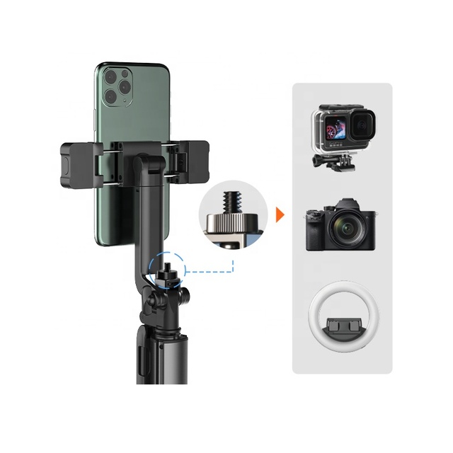 ADYSS A21S All-White Selfie Stick Compact Foldable Tripod Stand Smartphones Compatible Wireless Remote Subhandle Flexible Remote