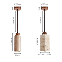 Lampe suspendue en pierre Wabi Sabi avec LED, pour salle à manger, table de chevet, hôtel, restaurant, cuisine, luminaire suspendu en travertin