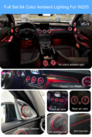 Kit d'éclairage d'ambiance ICarsin pour Mercedes-Benz Classe C W205/GLC (X253) - 64 couleurs - Turbine magique - Sortie d'air LED - Éclairage d'ambiance pour voiture