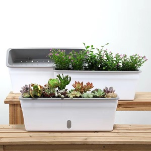 Pot à fleurs en plastique rectangulaire extra large pour légumes, fleurs, balcon, artefact vert pour la culture de fraises Nouveau design - Product Image 1