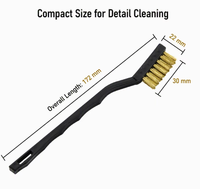Lot de 3 mini-brosses métalliques DIY avec manche en plastique courbé, poils en acier et nylon, pour l'élimination de la rouille, le nettoyage des interstices et le polissage des métaux