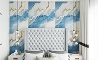 Panneau mural en PVC imperméable au design moderne et écologique, personnalisable, imitation marbre UV, pour salon, télévision, hôtel, murs intérieurs