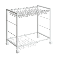 Étagère de rangement multifonctionnelle, étagère de rangement à longueur réglable, étagère en métal avec roulettes pour le salon