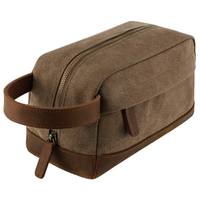 Sac de toilette en toile verte pour hommes, vente en gros, trousse de toilette cosmétique en toile lavée personnalisée, sac de toilette de voyage