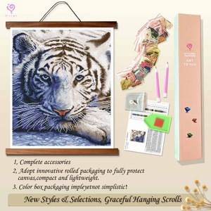 Peinture Diamant Personnalisée Tigre Blanc Créatif Cadeau DIY Fête des Enfants Animaux Toile Kit de Peinture Diamant 5D pour Vente en Gros - Product Image 4