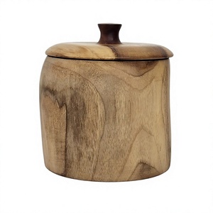 Recipientes de Madera para Almacenamiento de Alimentos con Tapas Abatibles, Hechos a Mano, Herméticos, Aptos para Calentar y Lavavajillas, Frascos para Especias de Diseño Clásico para Cocina - Product Image 5