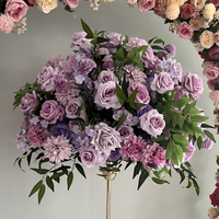 Boule de fleurs moderne de luxe de 80 cm - Centre de table en soie artificielle écologique pour mariage et décoration de table de fête FC018