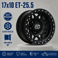 17x10 ET-25.5 Tiefbettfelgen 6x139.7 Aluminiumfelgen für Ram 1500 Tacoma Tundra Prado Navara Bronco Chevy Suburban Tahoe GMC