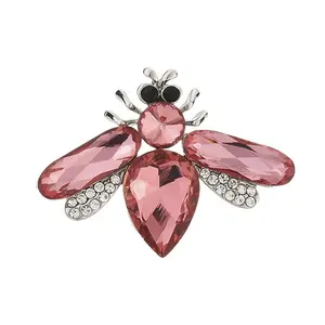 New style glass bee brooch fashion insect brooch women coat accessory pin