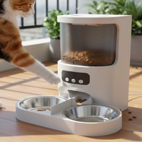 Distributeur automatique de nourriture pour animaux de compagnie durable avec commande vocale Tuya, fonctionnel pour plusieurs animaux, alimentation intérieure