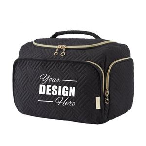 Large Wide-Open Travel Toiletry Bag with Handle, Personalized <b>Makeup</b> Cosmetic Organizer, Ideal for Promotional Gift - Product Image 1