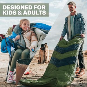 Sacs de couchage imperméables ultralégers MalloMe pour adultes et enfants, filles et garçons, 3 saisons, équipement de randonnée, camping, backpacking - Product Image 6