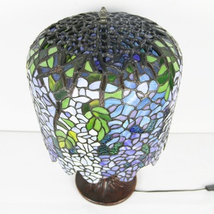 LongHuiJing 14Inch Handmade Stained Glass Lampshade Wisteria LED Table Lamp Flexible AC Simple Eco-Friendly European Design - Product Image 6