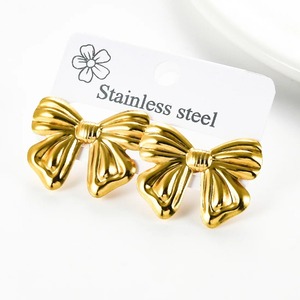 Pendientes de Acero Inoxidable con Lazo Grande, Chapados en Oro, Joyería Gruesa, Regalo - Product Image 5