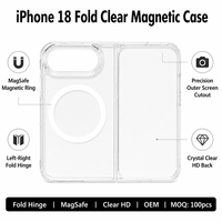Coque de téléphone magnétique transparente personnalisée avec logo pour iPhone 18 Fold – Étui hybride fin anti-poussière – Vente en gros directe usine