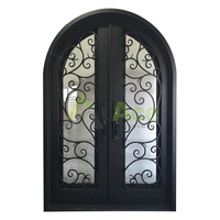 Porte en fer forgé avec design traditionnel, finition de catalogue, portes intérieures en acier pour appartements