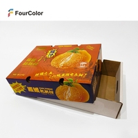 Boîte d'emballage pour fruits en carton ondulé rigide écologique imprimée sur mesure pour l'emballage des oranges