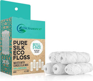 Fil de soie biologique certifié CE, biodégradable, doux pour les gencives, plus de 20 designs d'emballage, fil <span class=keywords><strong>dentaire</strong></span> à la menthe, remise en vrac - Product Image 1