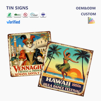 Plaques murales décoratives en métal vintage personnalisées en gros, thèmes Hawaï Hula Dance et Carnaval de Venise, OEM ODM, pour la décoration murale de la maison et des bars
