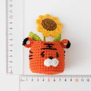 Coche hecho a mano decoración nieve <span class=keywords><strong>campo</strong></span> ganchillo Animal serie olla Cordero Tigre pato simulación planta verde - Product Image 5