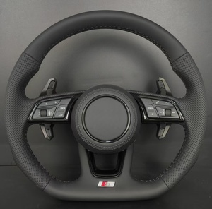Volant en cuir perforé S-Line avec palettes de changement de vitesse pour Audi A3 A4 <span class=keywords><strong>A5</strong></span> A6 Q3 Q5 Q7 R8 A7 RS6 A8 S/RS Series - Product Image 1