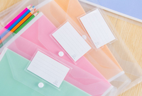 Enveloppe de classement en plastique couleur pastel macaron avec bouton-pression, porte-étiquette, sac de rangement pour documents imperméable – Vente en gros